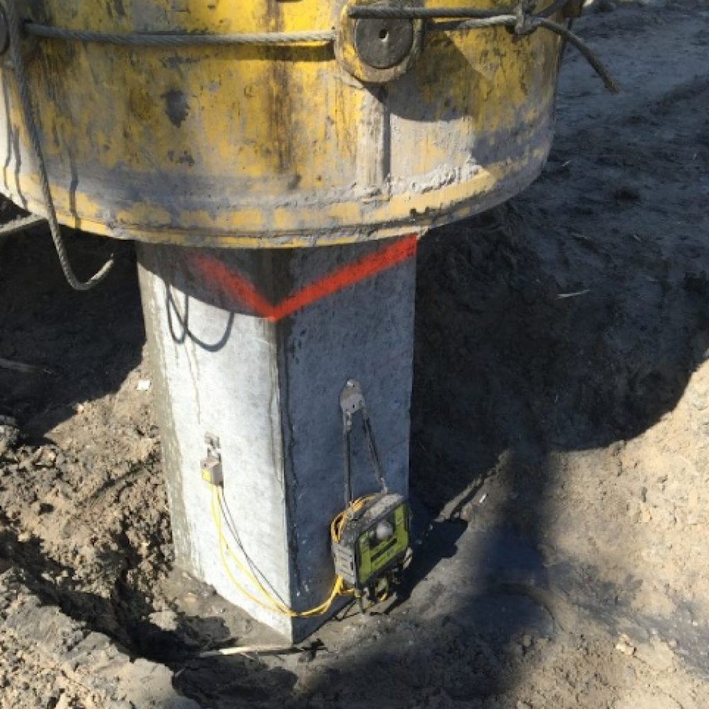 Dynamic Load Testing Signal Matching gives the bearing capacity of piles, including prefab concrete piles