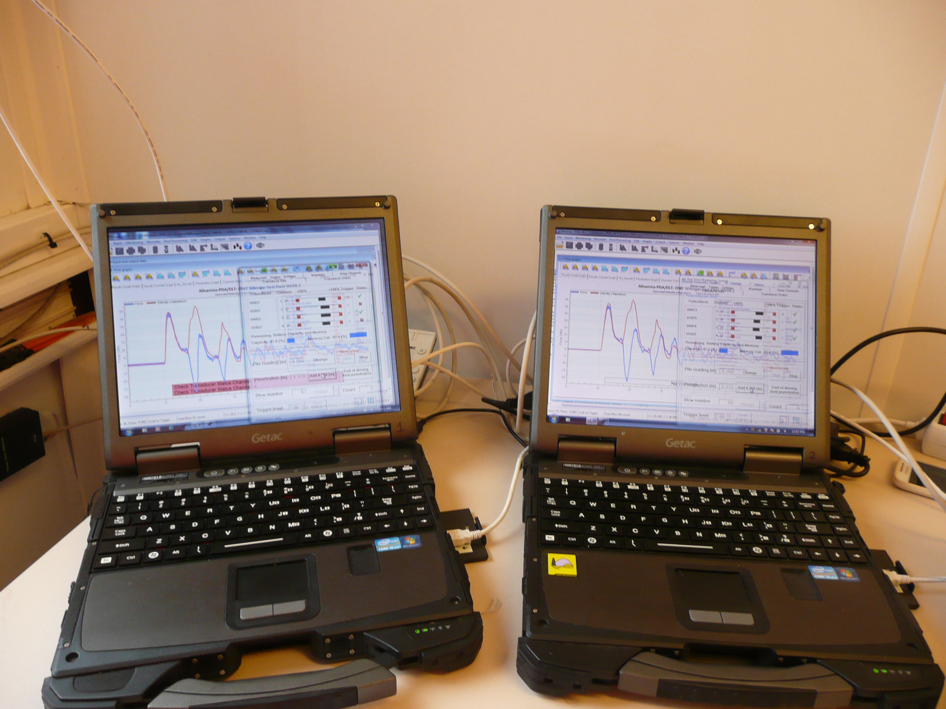 Leader-Follower setup with two coupled PDR's and two monitoring PC act as one PDA set for synchronized PDA monitoring of 8 channels