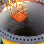 PDA Testing during pile driving of huge monopiles: the PDR is inside the monopiles without data connection, storing all signals and data on the internal memoty of the PDR